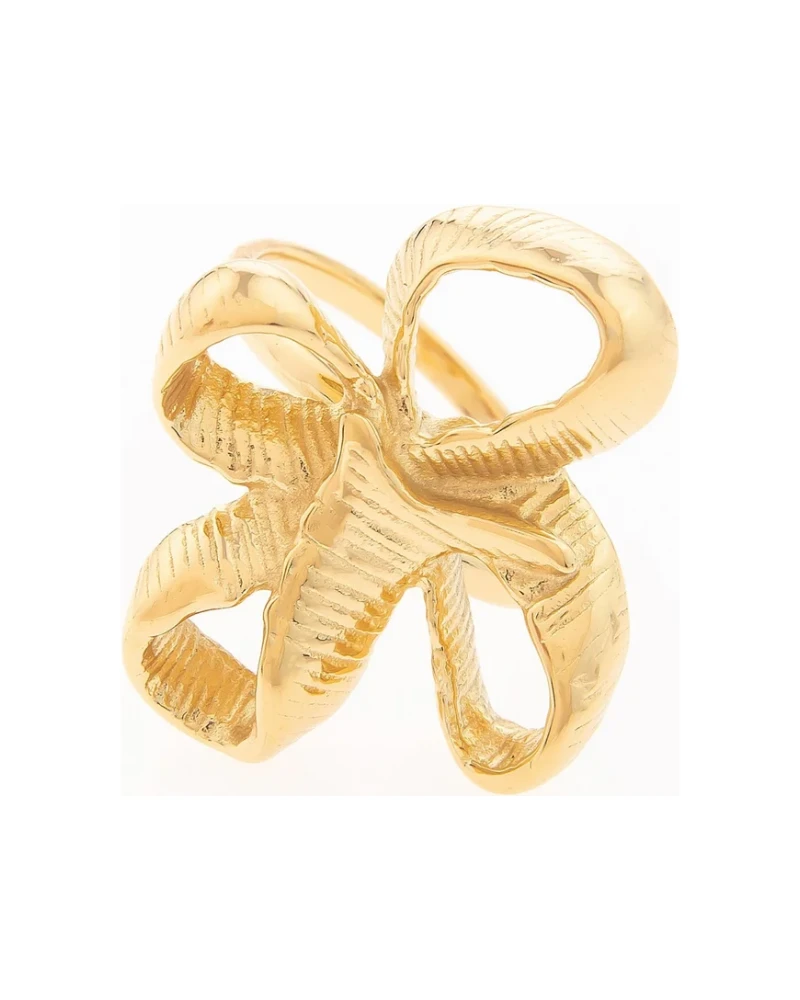 Anillo Mono con Perla Dorado
