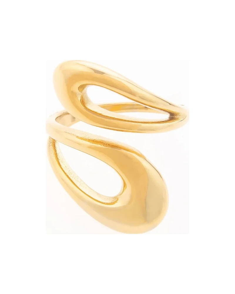 Anillo Espiral Torcido Dorado