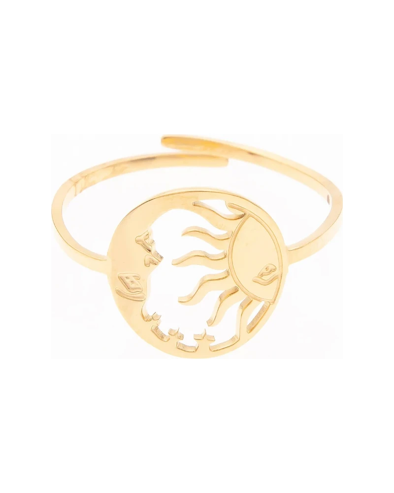 Anillo Rosa Calada Dorado