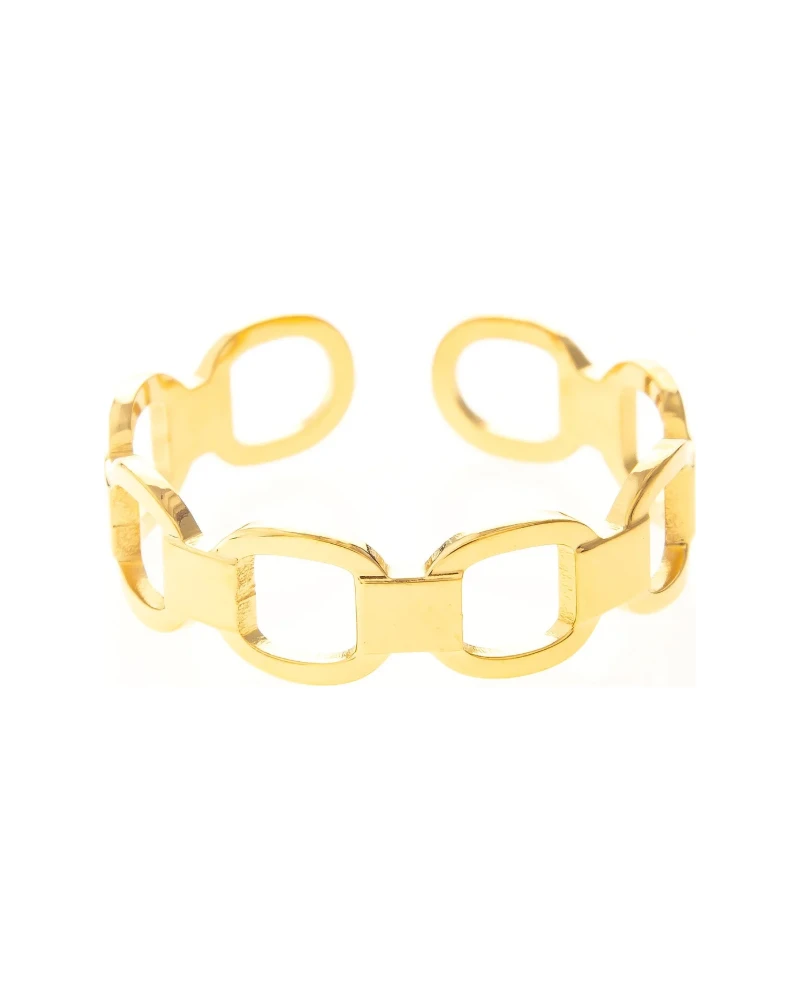 Anillo Cintillo de Círculos Dorado