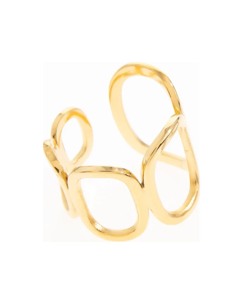 Anillo Aros Entrelazados Dorado