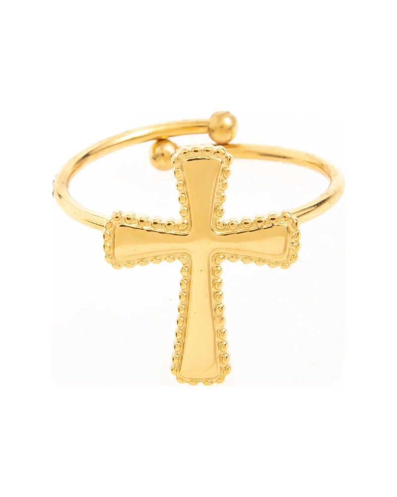 Anillo Cruz Abierto Dorado