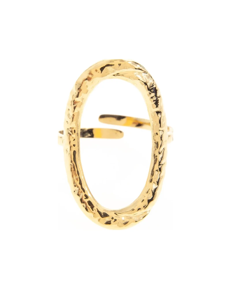 Anillo Oval Calado Dorado