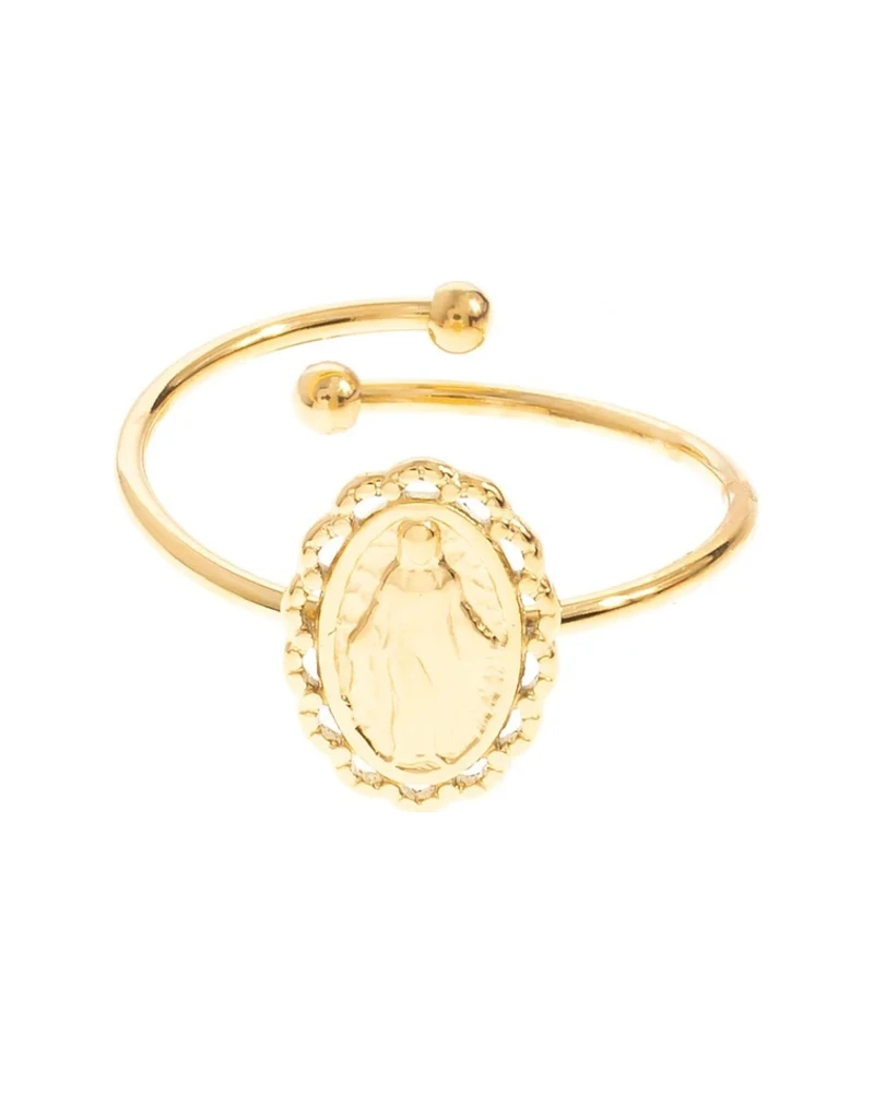 Anillo Oval de Zirconias Dorado