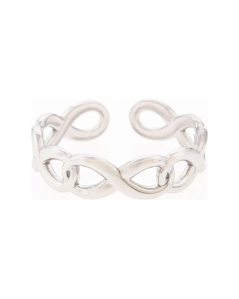 Anillo Eslabon Infinito Plata
