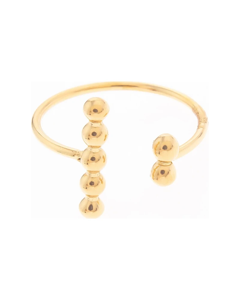 Anillo Abierto Esferas Dorado