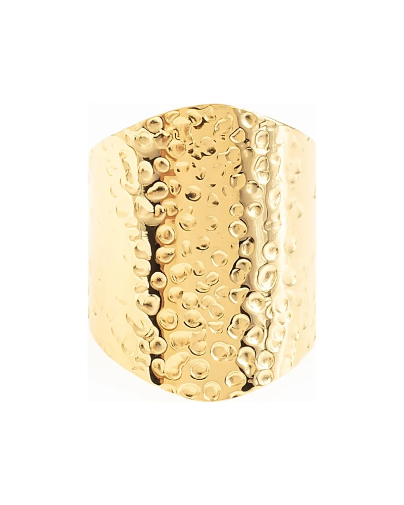 Anillo Ancho Texturizado Dorado