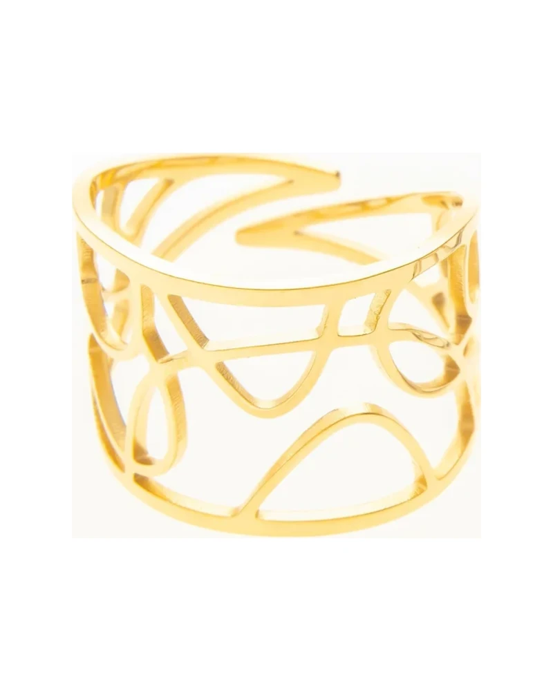 Anillo Ancho Calado Dorado