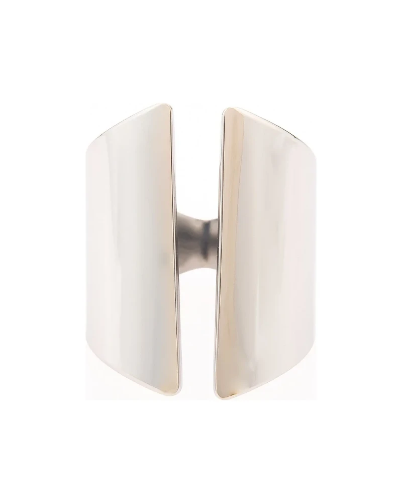 Anillo Ancho Geométrico Plata