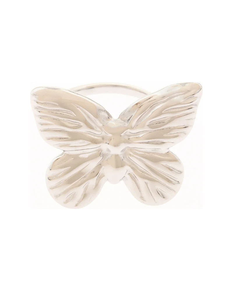 Anillo Mariposa Texturizada Plata