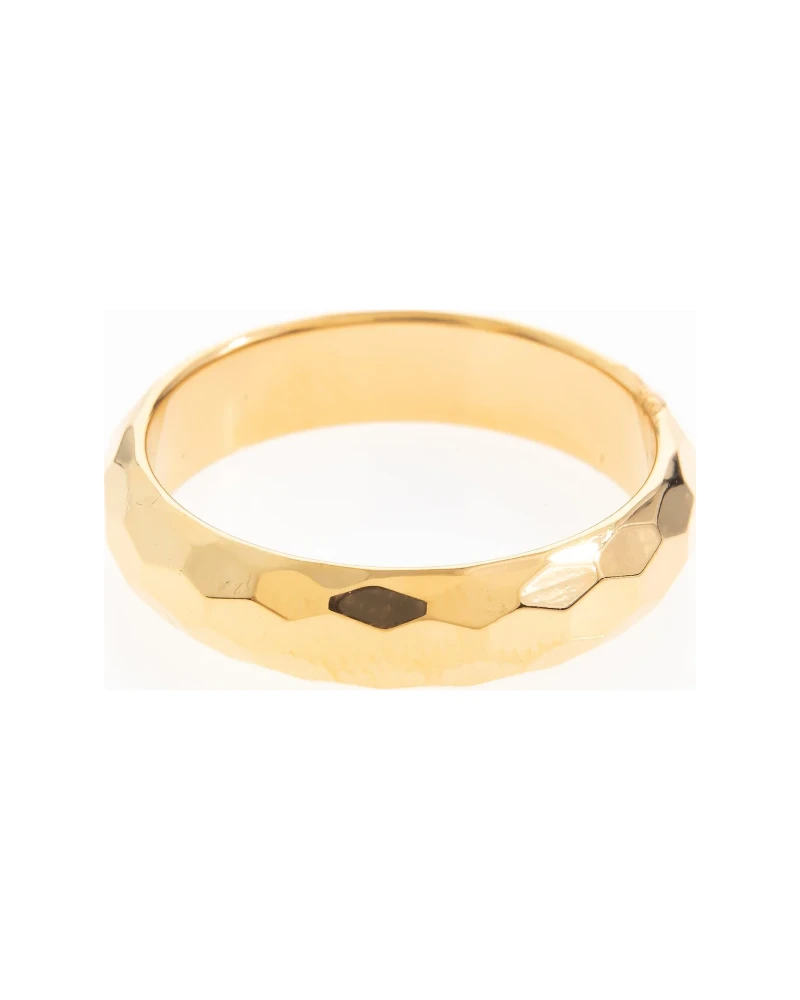 Anillo Banda Piedra Negra Dorado