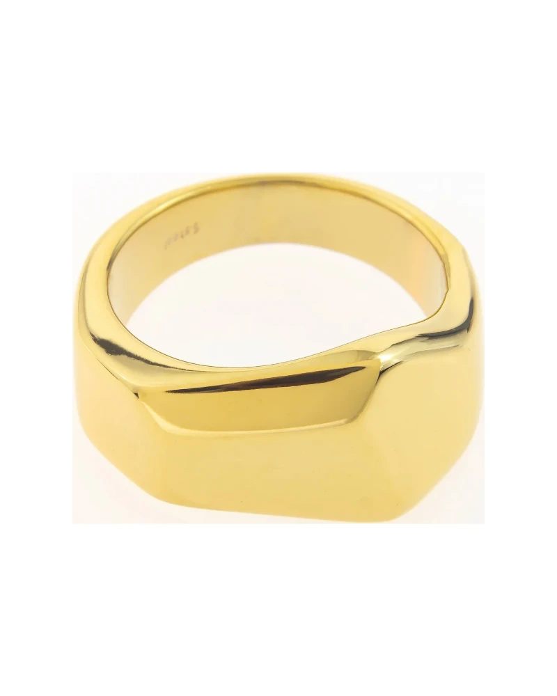 Anillo Sello Rectangular Dorado