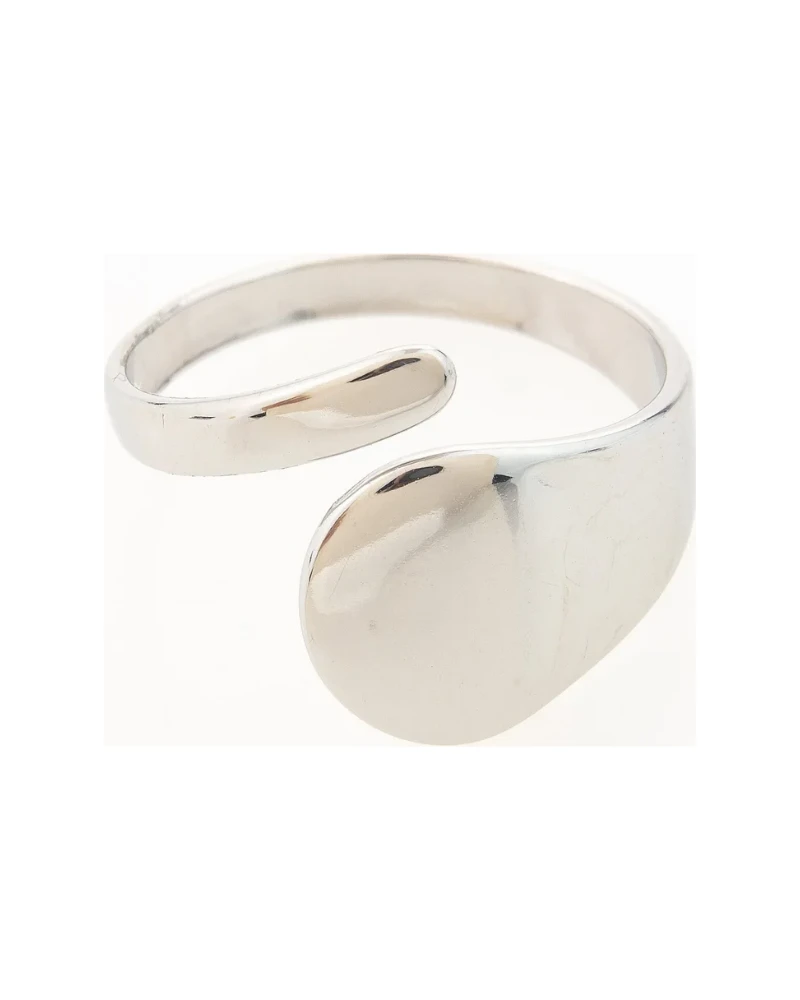 Anillo Disco Espiral Plata