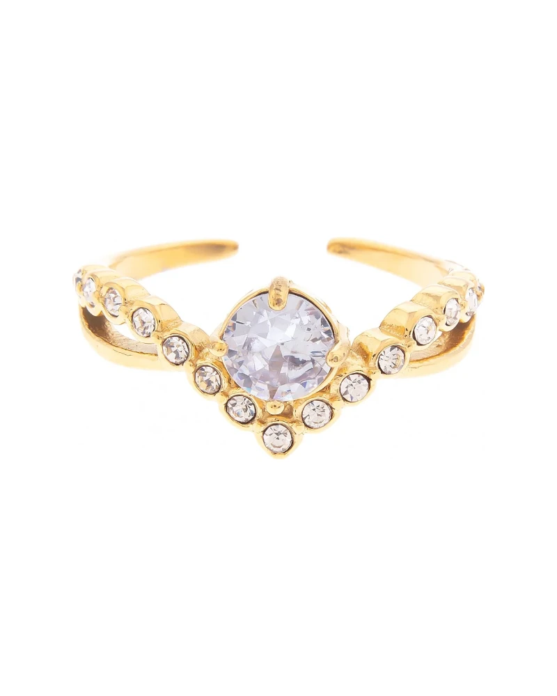 Anillo Solitario Oval Dorado