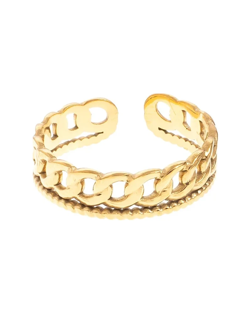 Anillo Cintillo de Zirconias Dorado