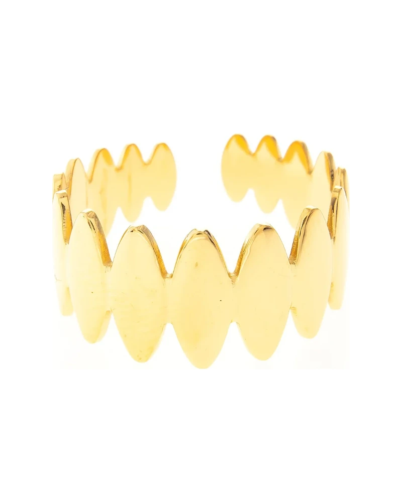 Anillo Petalos Ancho Dorado