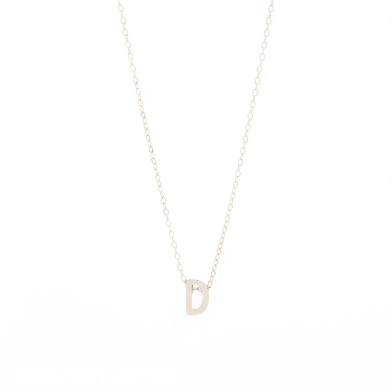 Collar con la letra D Oro Grueso 14K