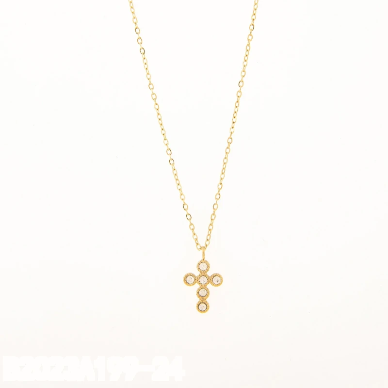 Collar Cruz Zirconias Dorado