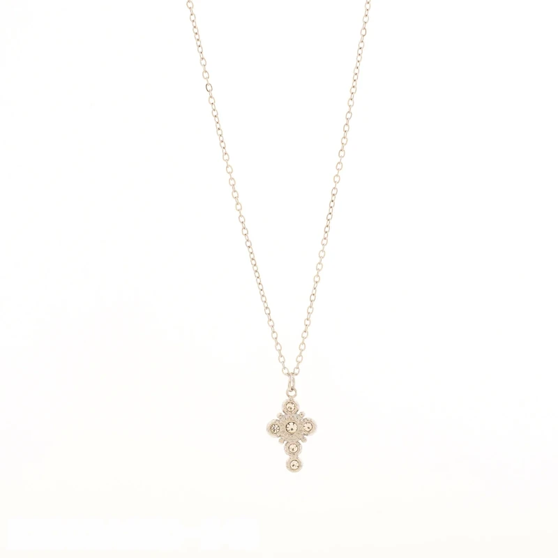 Collar Cruz de Zirconias Plata