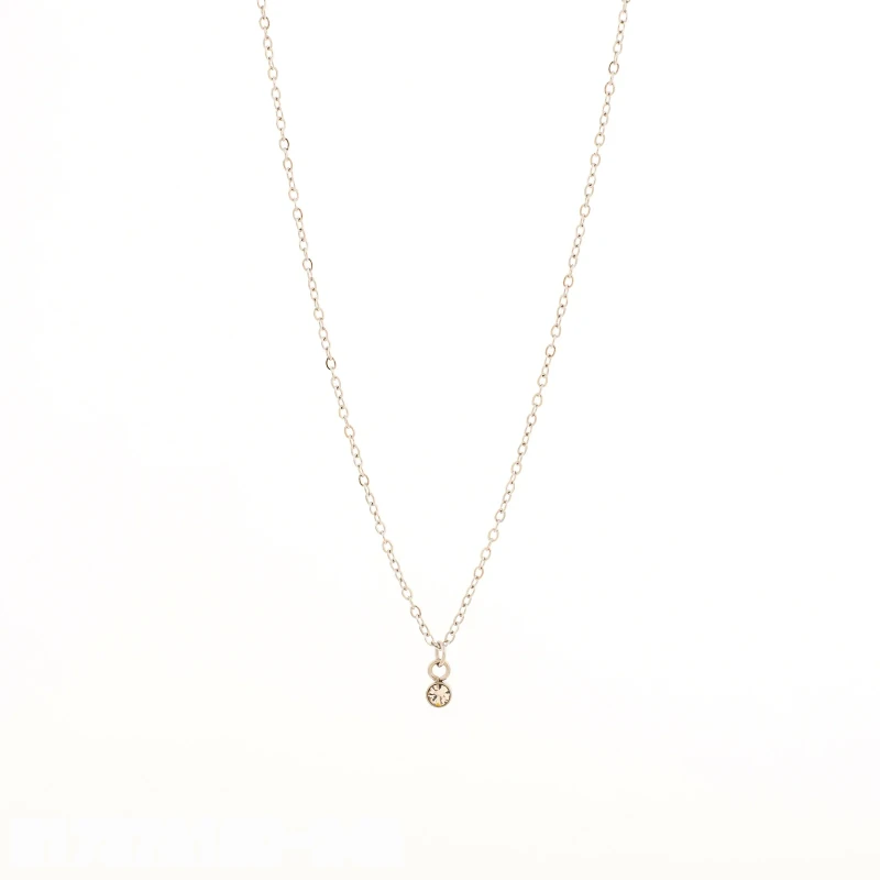 Collar Punto de Zirconia Plata