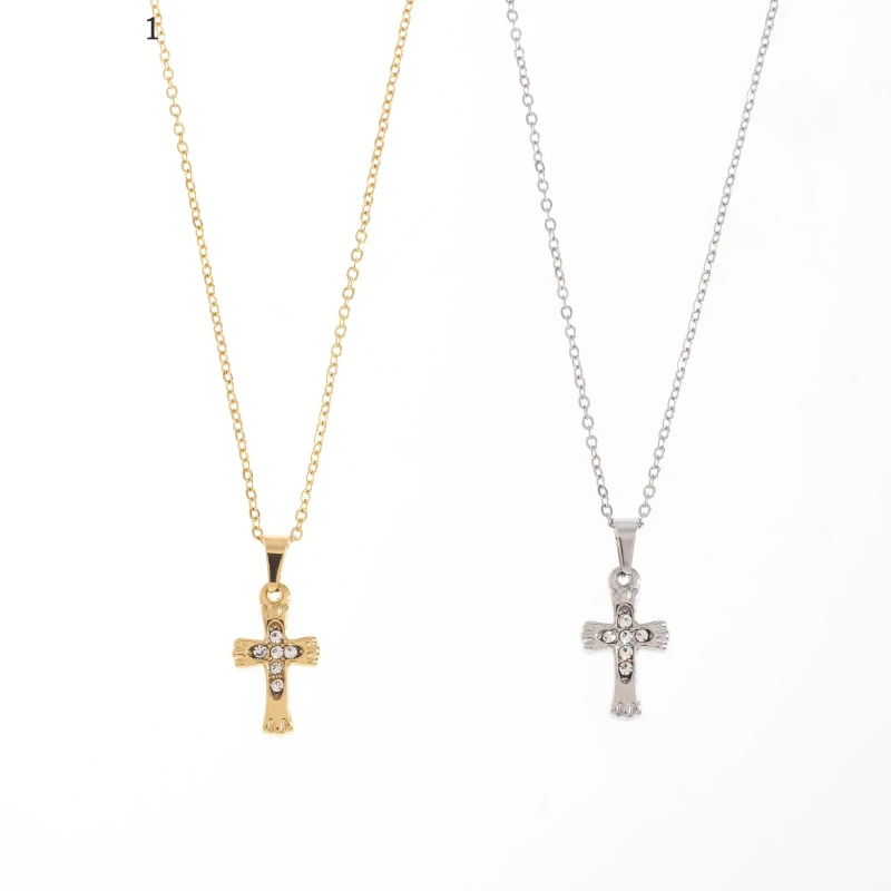 Collar Cruz Colgante Dorado
