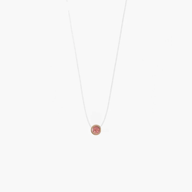 Collar de circonita rosa (plata)