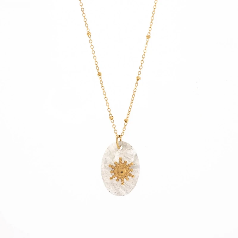 Collar Sol de Zirconias Dorado