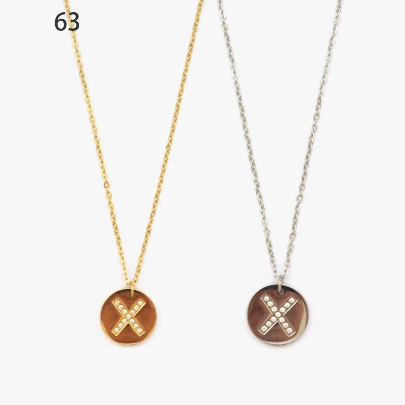 Collar Inicial X Brillante