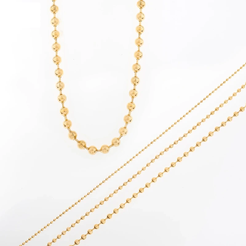 Set de Collares de Esferas Dorado