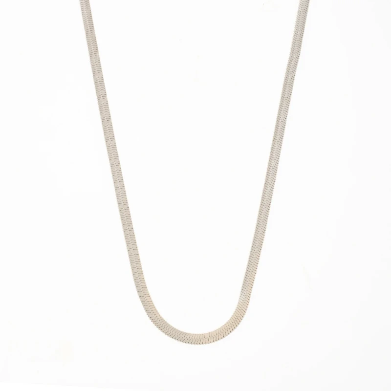 Collar Cadena Plana Plata