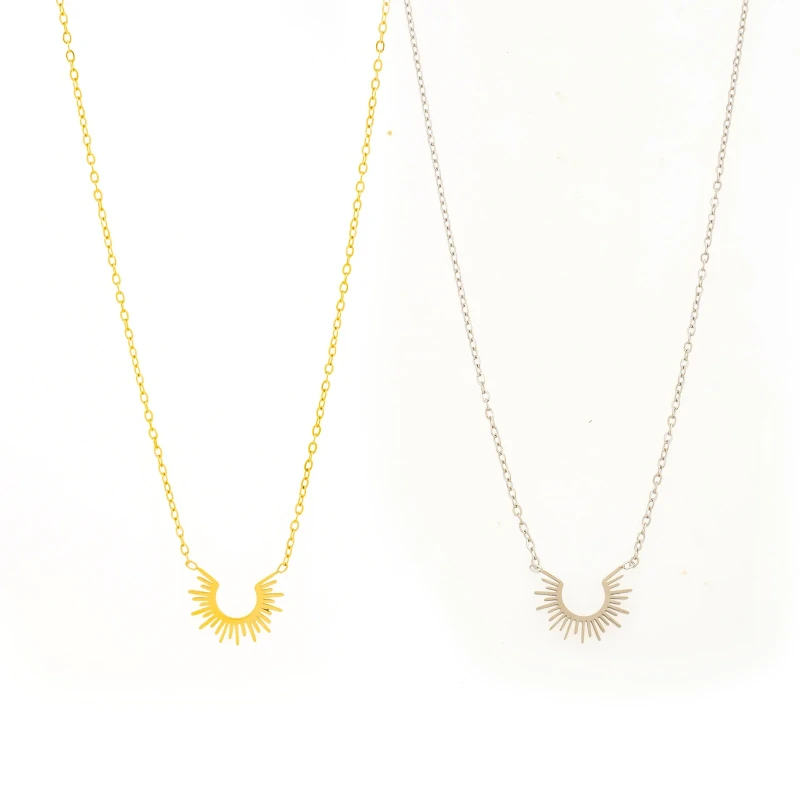Collar Placa Horizontal Dorado