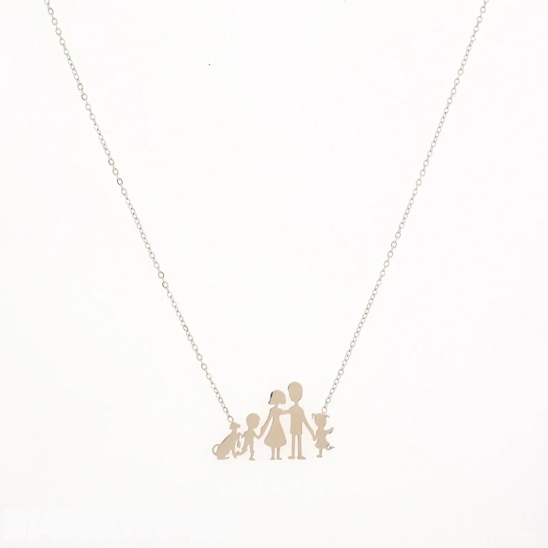 Collar Barras Colgantes Plata