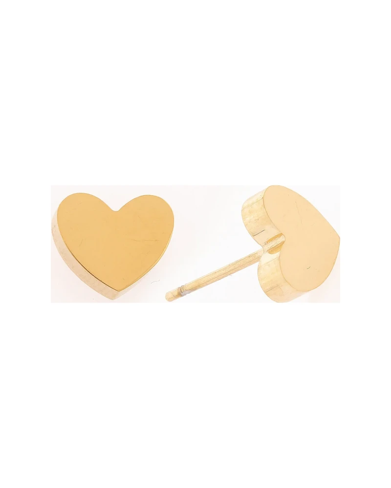 Aretes Corazón Liso Dorado