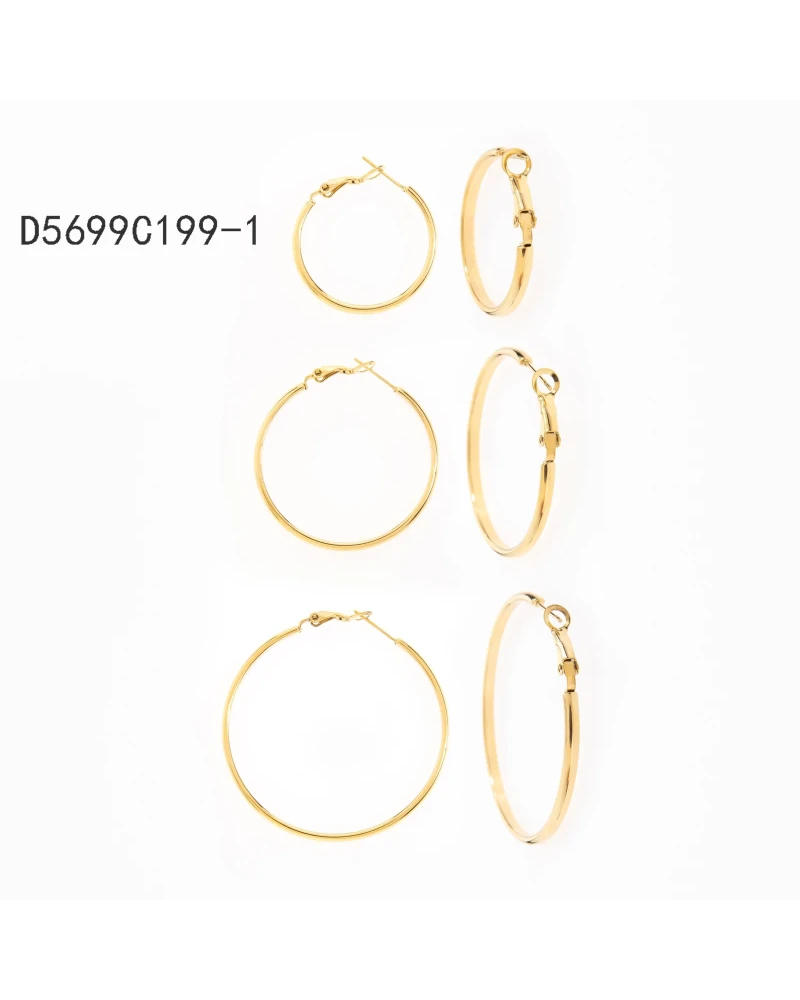 Set de Arracadas Lisas Dorado