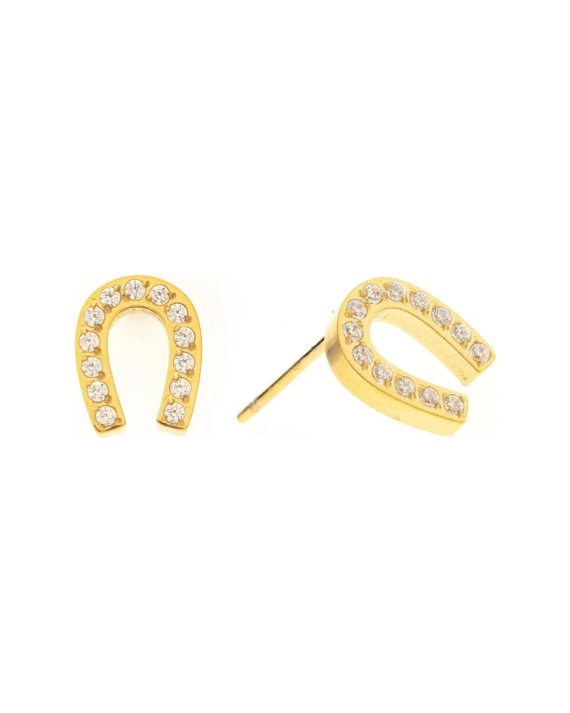 Aretes Herradura Dorado