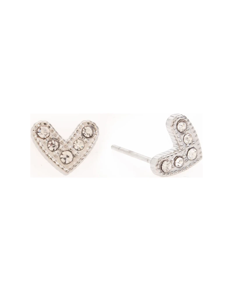 Aretes Corazón de Zirconias Plata