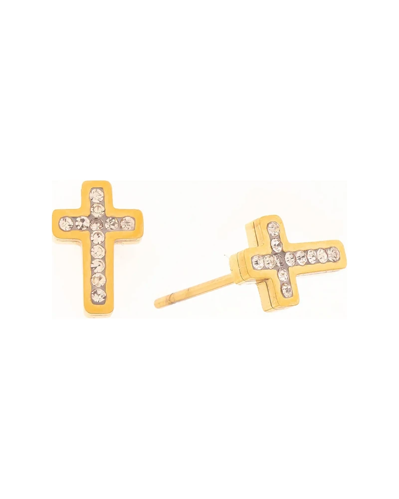 Aretes Cruz Pequeña Dorado