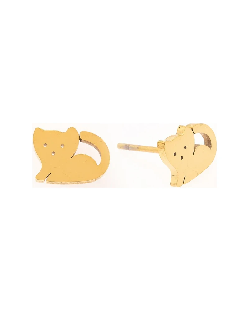 Aretes Candado y Llave Dorado