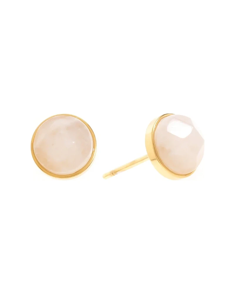 Pendientes de piedra blanca Oro Grueso 14K