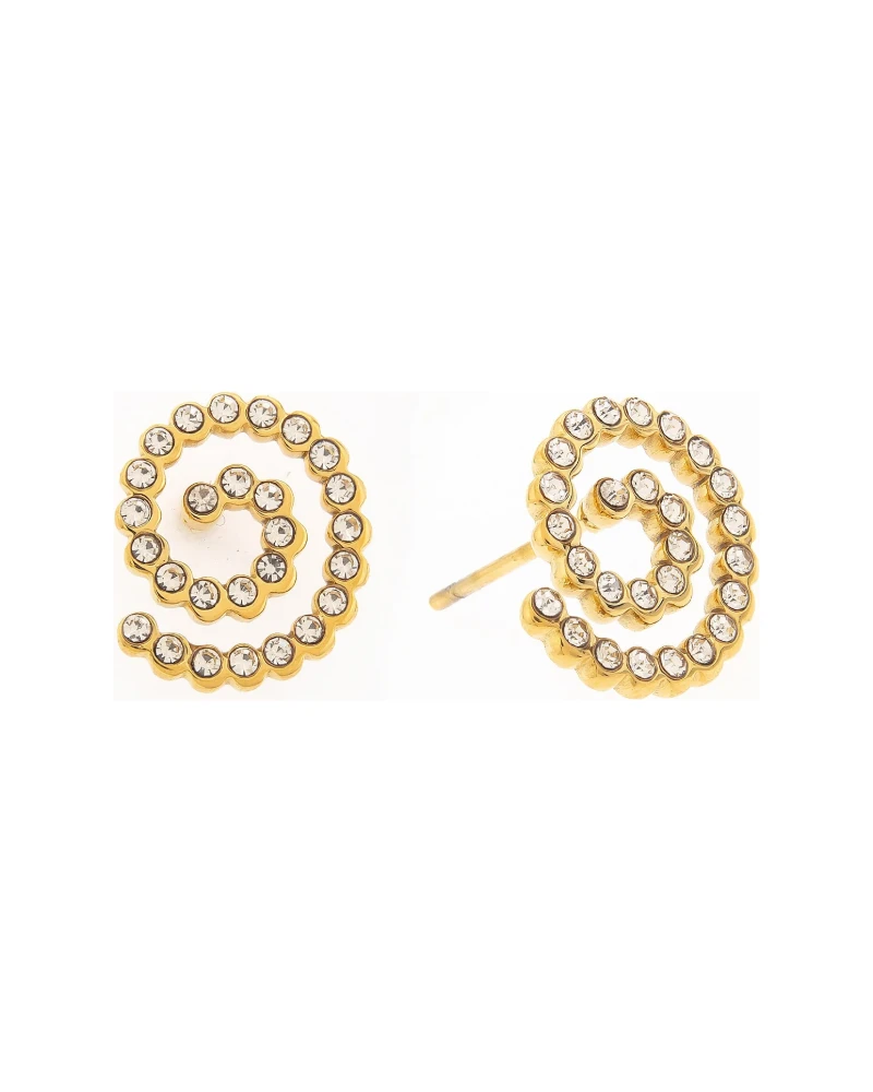 Aretes Espiral de Zirconias Dorado
