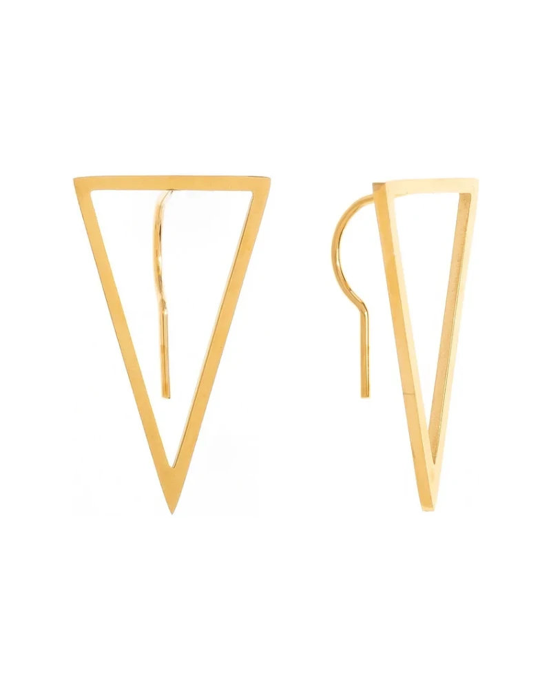 Aretes Triangulo Colgante Dorado