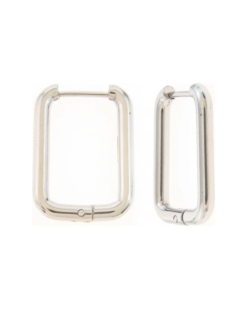 Arracadas Rectangulares Grandes Plata