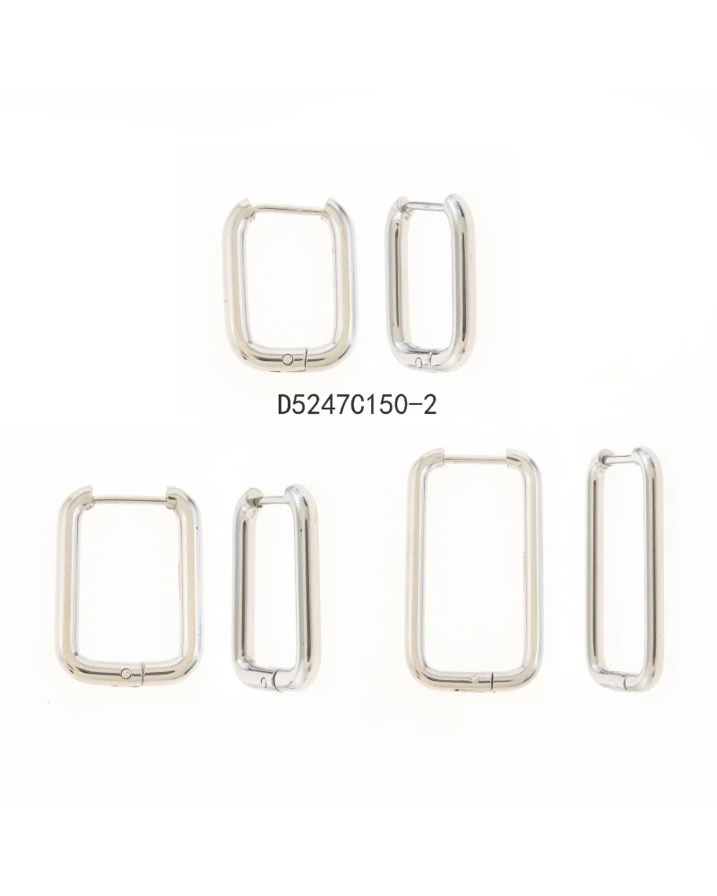 Set de Arracadas Cuadradas Plata