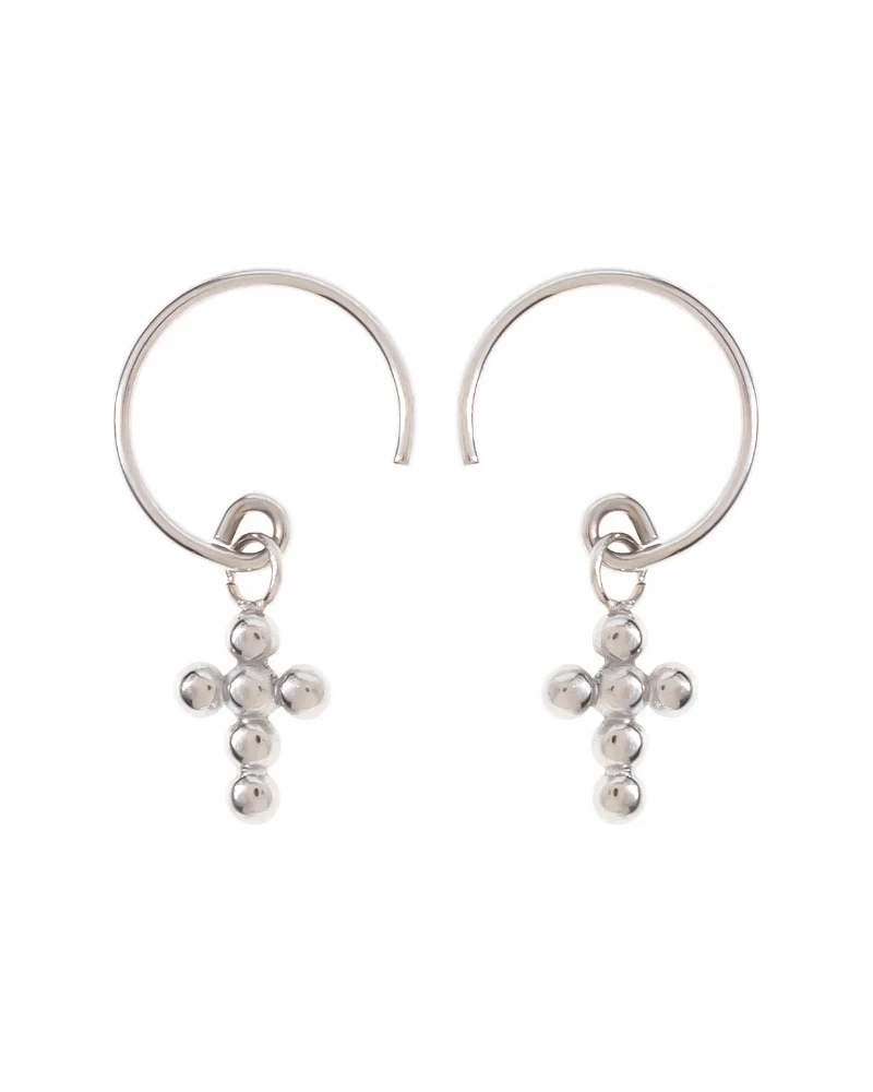 Aretes Aro con Dije de Zirconias Plata