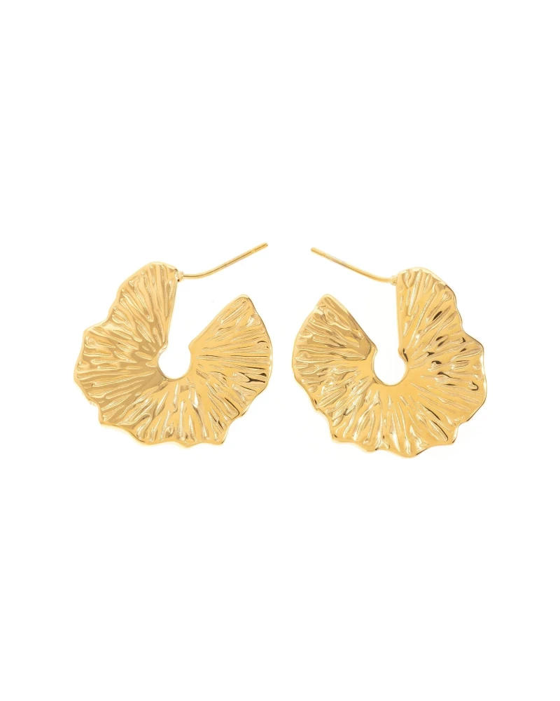 Aretes Petalo Dorado