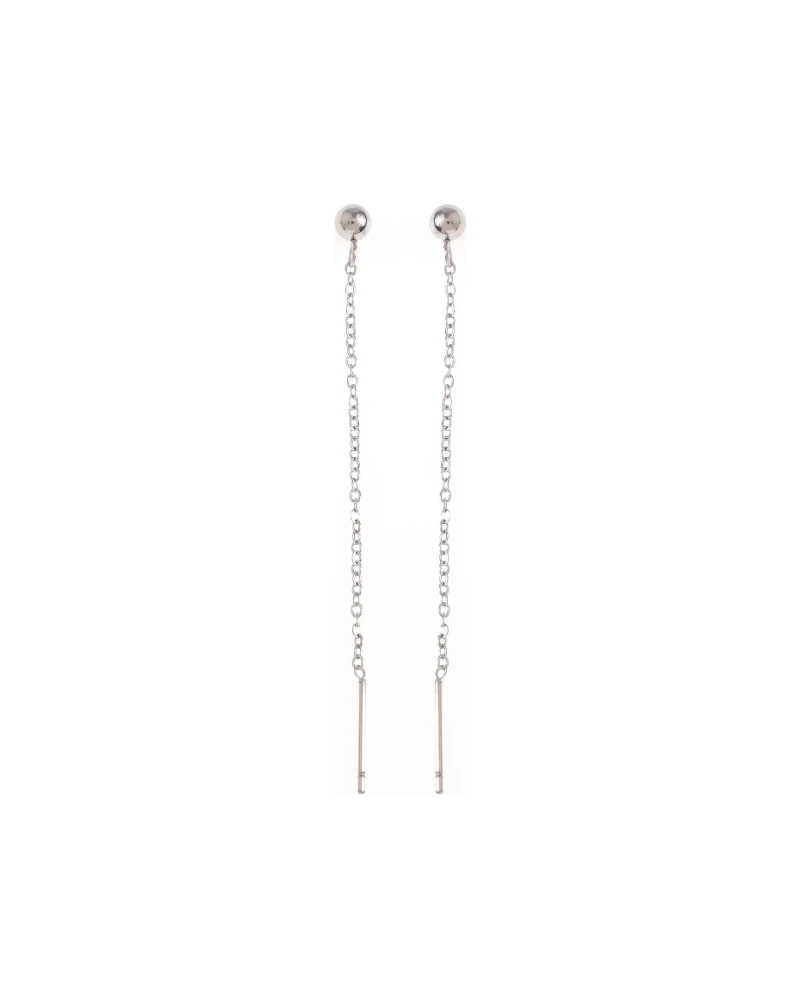 Aretes Cadena Larga Plata