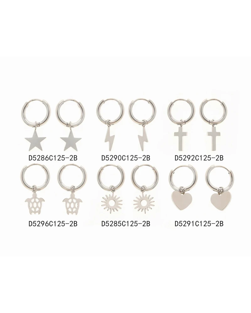 Set de Arracadas con Dijes Plata