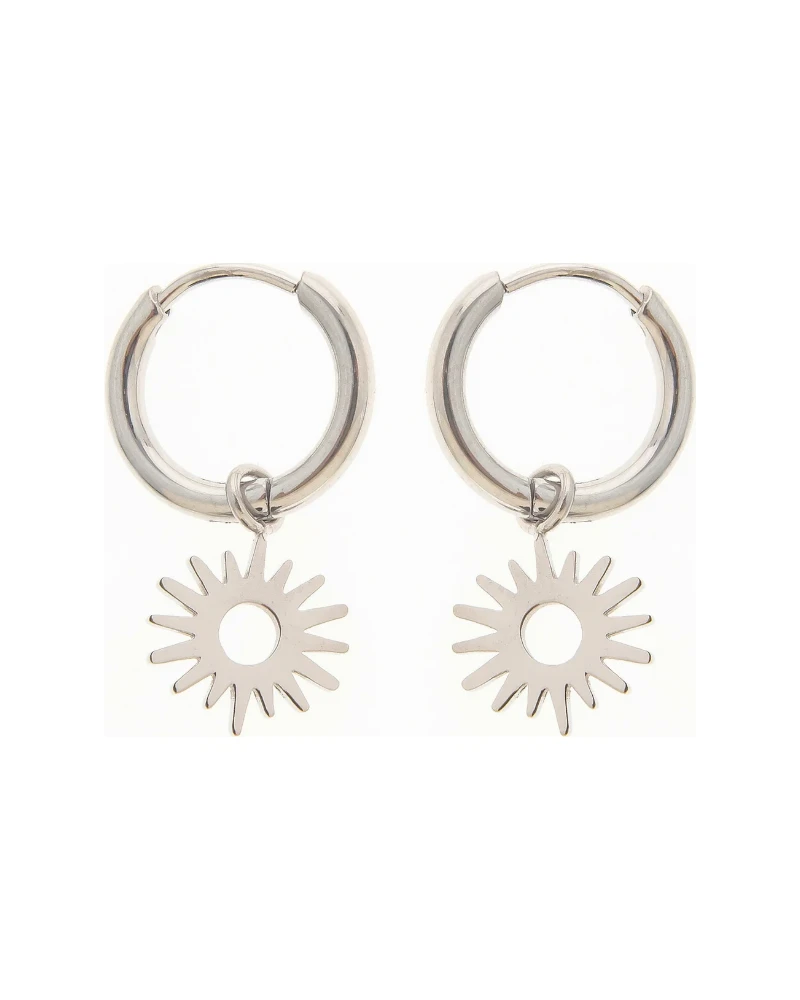 Aretes Aro Sol Plata