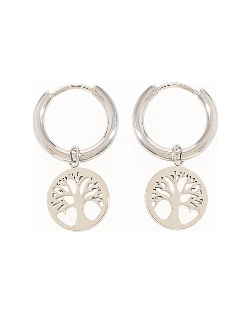 Aretes Aro Trébol Plata