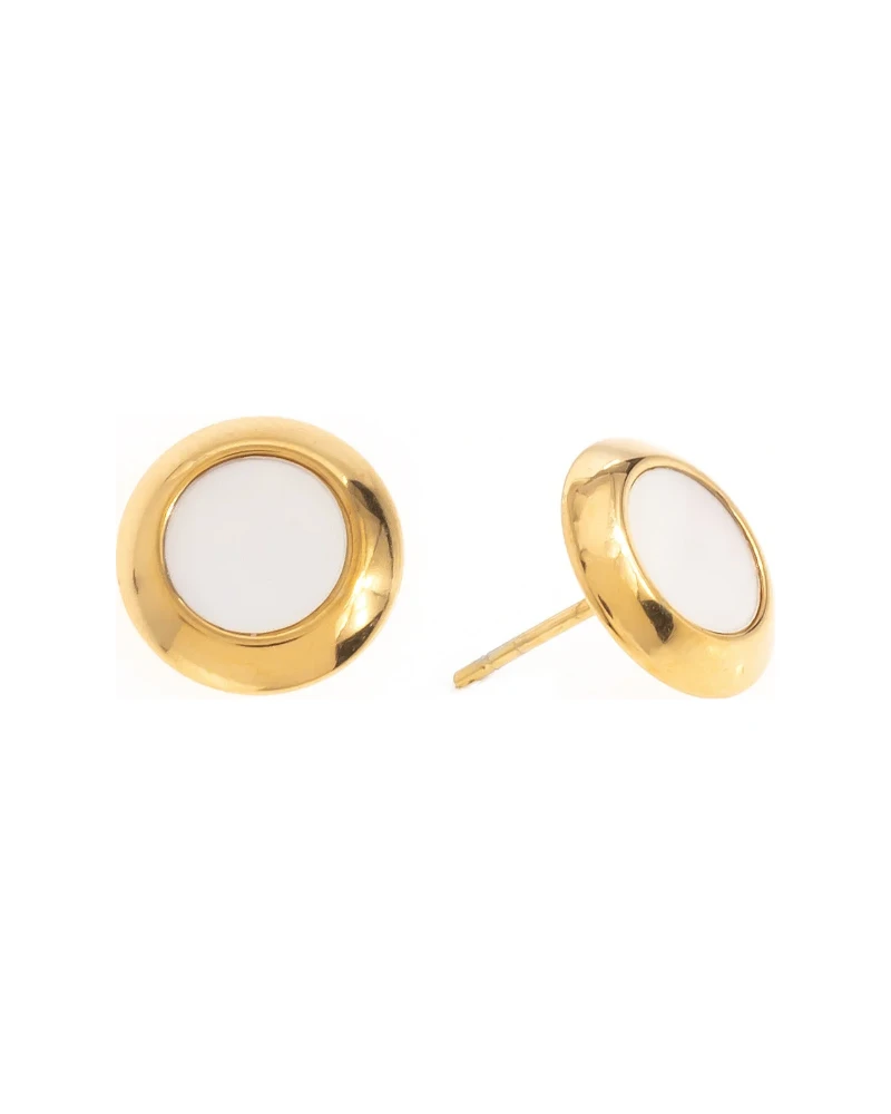 Aretes Círculo con Nácar Dorado